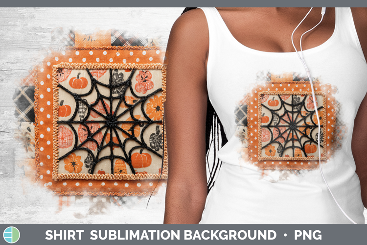 Spiderweb Halloween Patchwork Shirt Sublimation Design