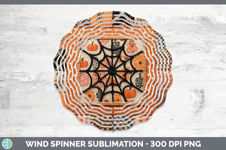 Spiderweb Halloween Patchwork Wind Spinner Sublimation Desig