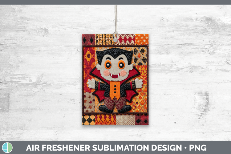 Vampire Halloween Patchwork Air Freshener Sublimation Design