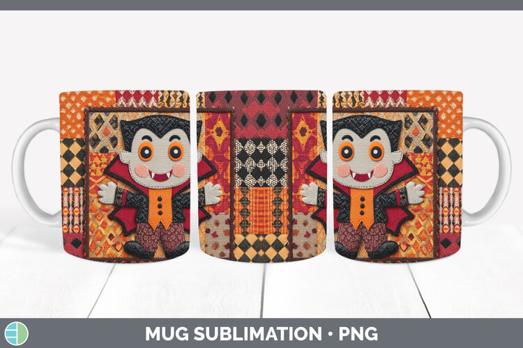 GorgeousHalloween Patchwork Mug Wrap design.