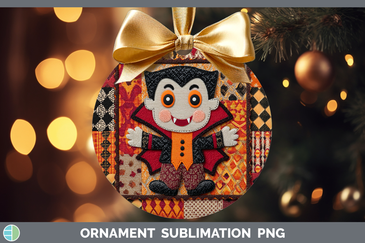 Vampire Halloween Patchwork Ornament Sublimation Design