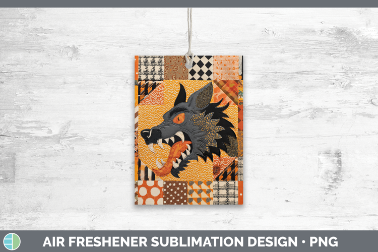 Werewolf Halloween Patchwork Air Freshener Sublimation Desig