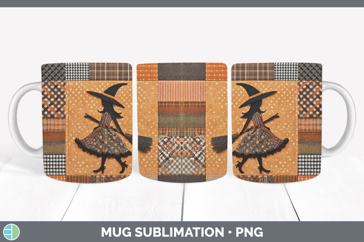 GorgeousHalloween Patchwork Mug Wrap design.