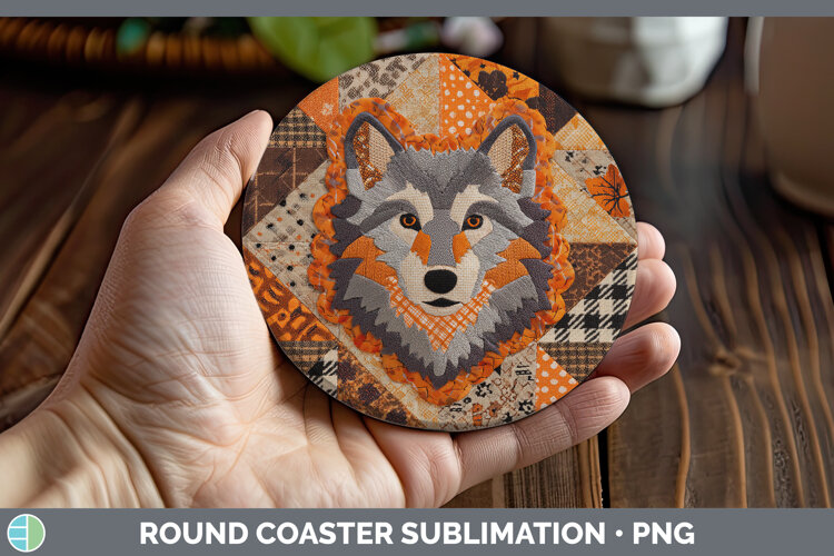 GorgeousHalloween Patchwork Round Coaster design.