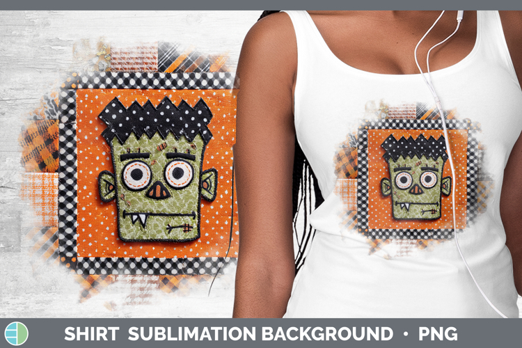 Zombie Halloween Patchwork Shirt Sublimation Design