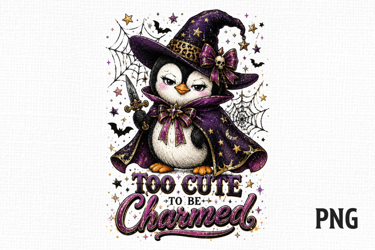 Halloween Penguin Witch PNG