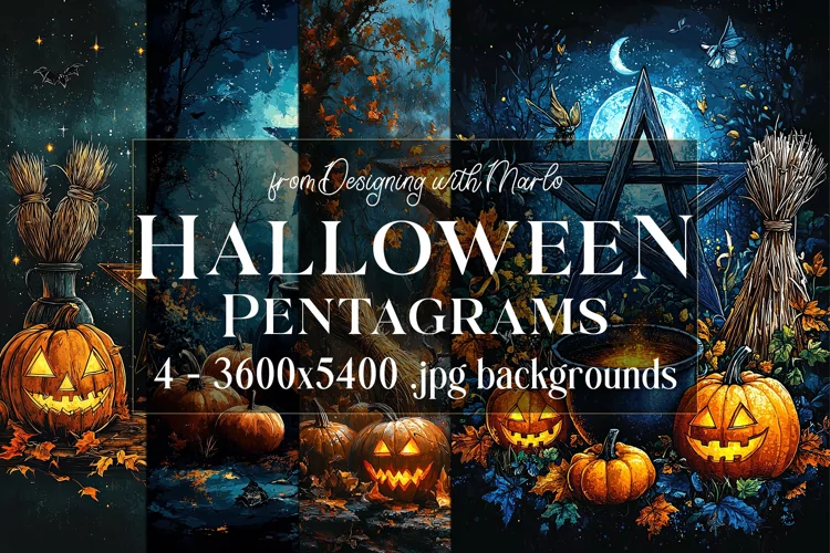 Halloween Backgrounds, Pentagram Style Backgrounds, s1