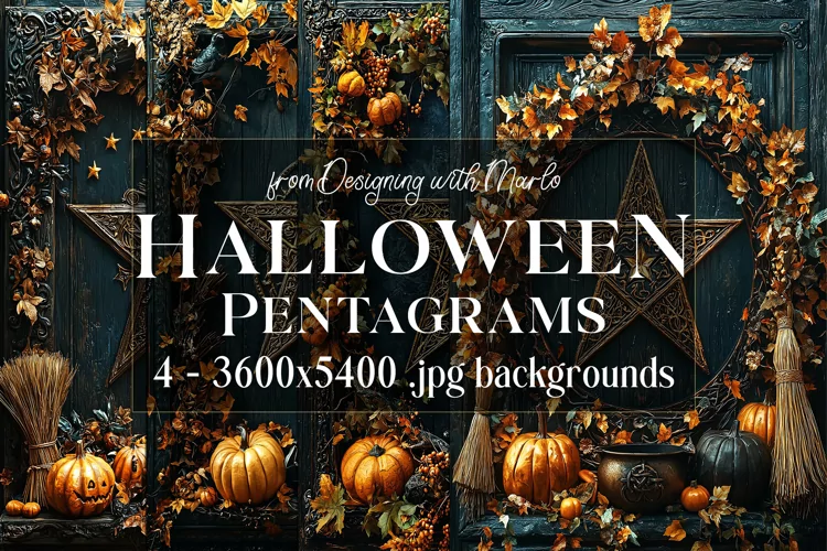 Halloween Backgrounds, Pentagram Style Backgrounds, s2