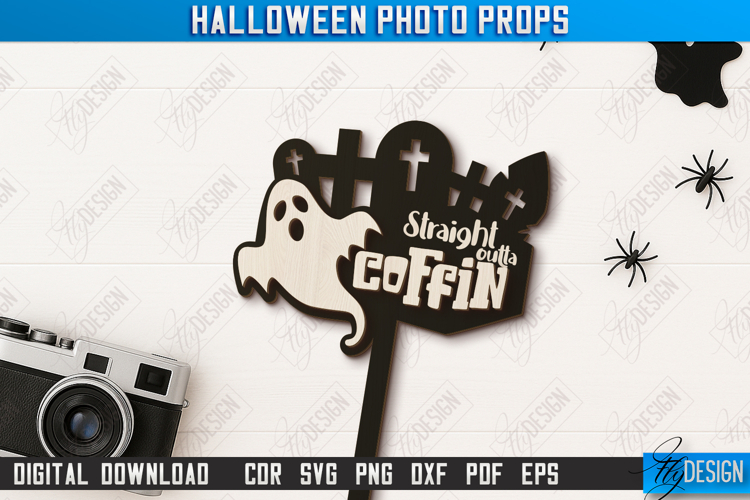 Halloween Photo Booth Prop Laser Cut Design, Party Accessory example image 1