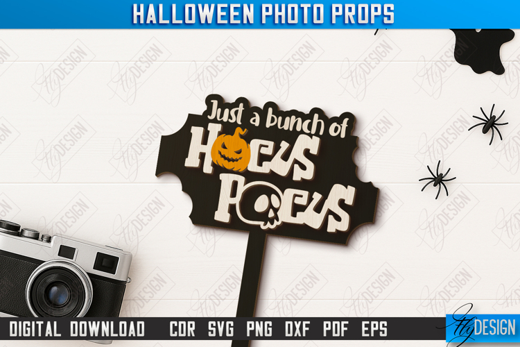 Halloween Photo Booth Prop Laser Cut Design, Party Accessory