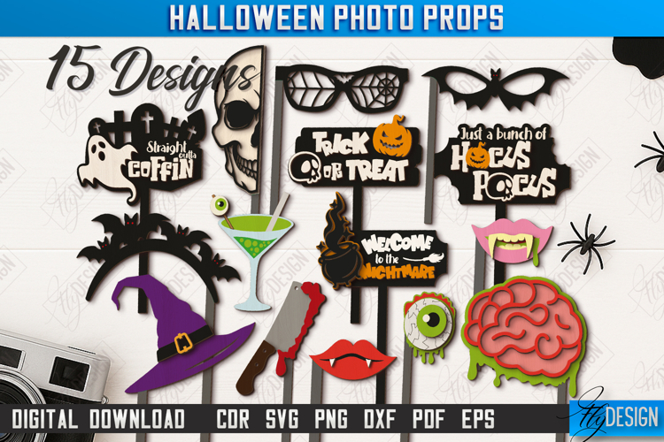 Halloween Photo Booth Props Laser Cut Bundle,Party Accessory
