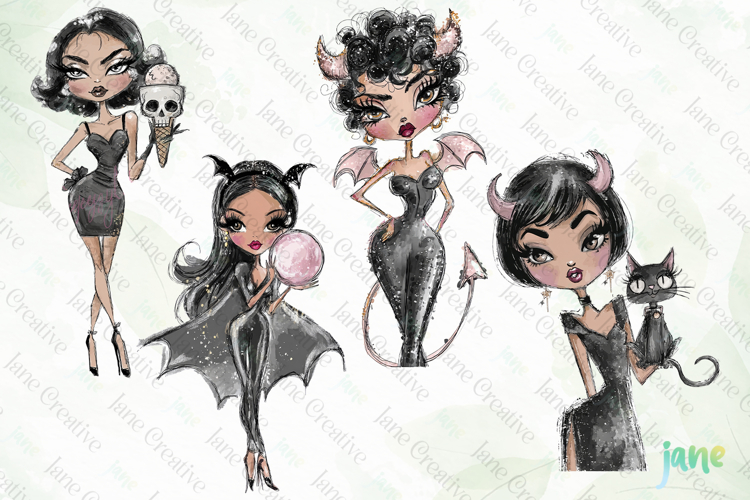 Halloween Pin-up Girl PNG