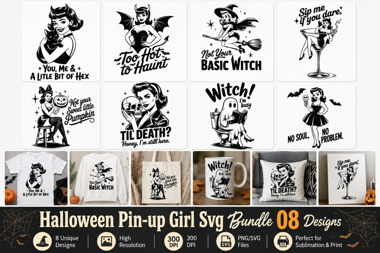 Halloween Pin-up Girl SVG Bundle