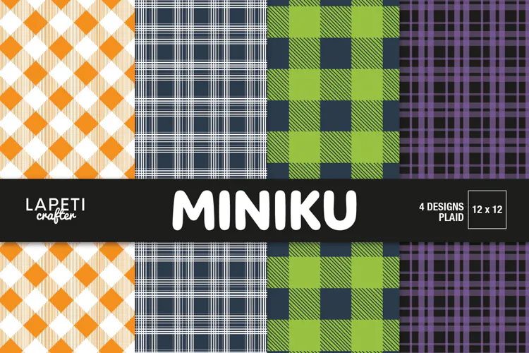 Halloween Buffalo Plaid Scrapbook Backgrounds