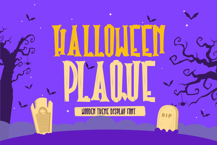 Halloween Plaque Spooky Display Font | Wooden Looks
