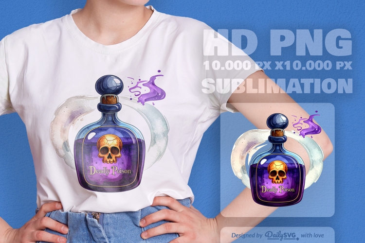 Halloween Poison Bottle Watercolor