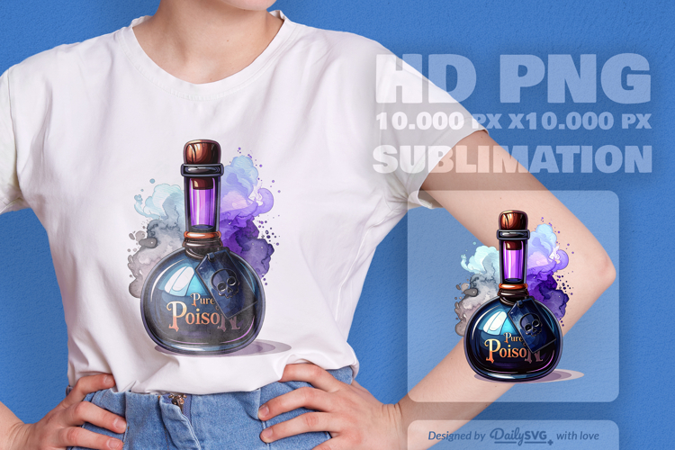 Halloween Poison Bottle Watercolor