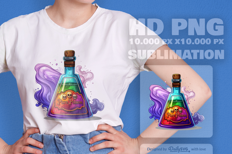 Halloween Poison Bottle Watercolor