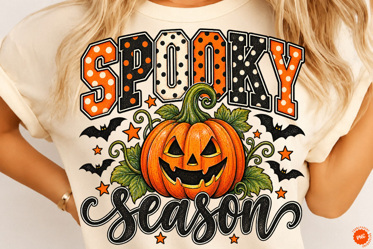 Halloween Polka Dot PNG, Retro Spooky Pumpkin Design