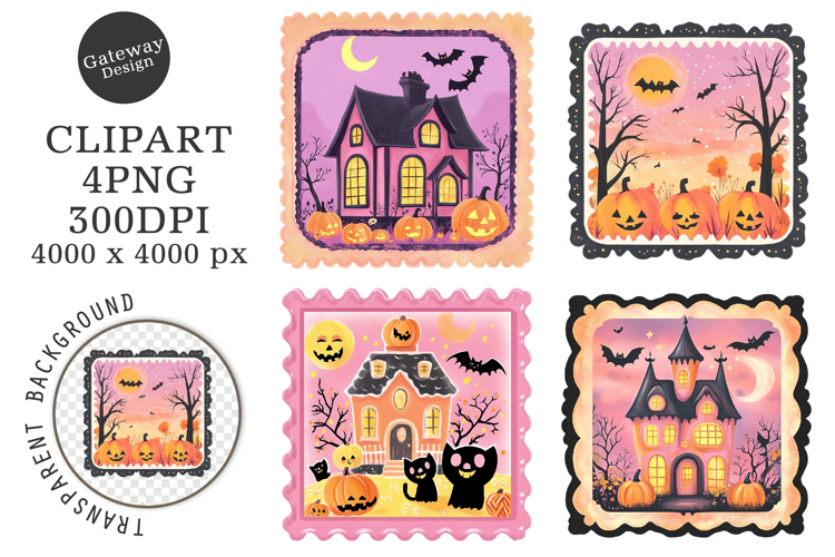 Halloween Postage Stamp Clipart