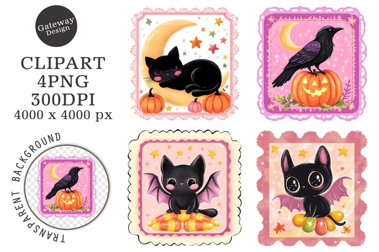 Halloween Postage Stamp Clipart