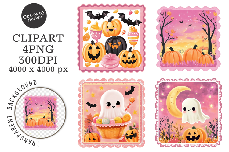 Halloween Postage Stamp Clipart