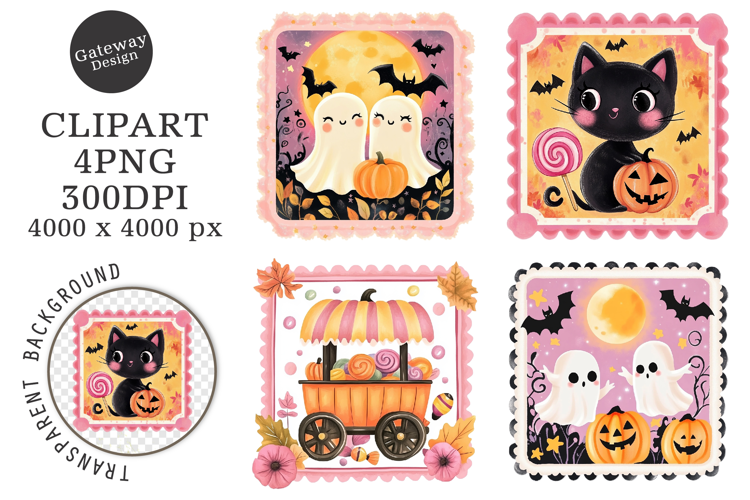 Halloween Postage Stamp Clipart