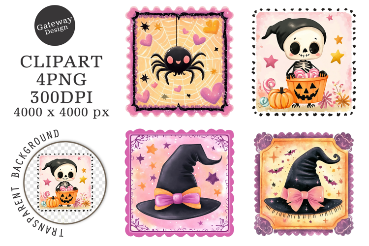 Halloween Postage Stamp Clipart
