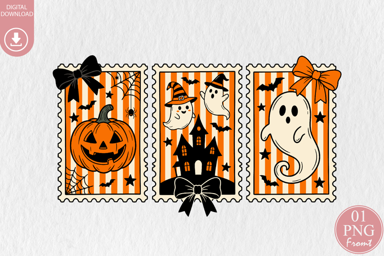 Halloween Postage Stamp Sublimation PNG