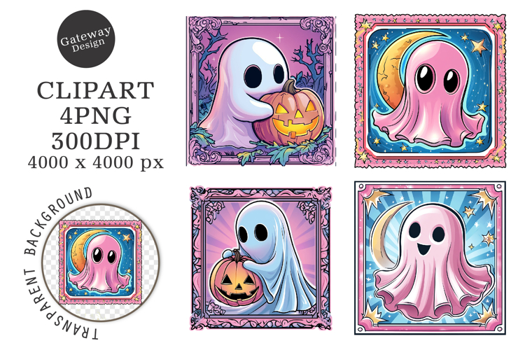 Halloween Postage Stamps Clipart
