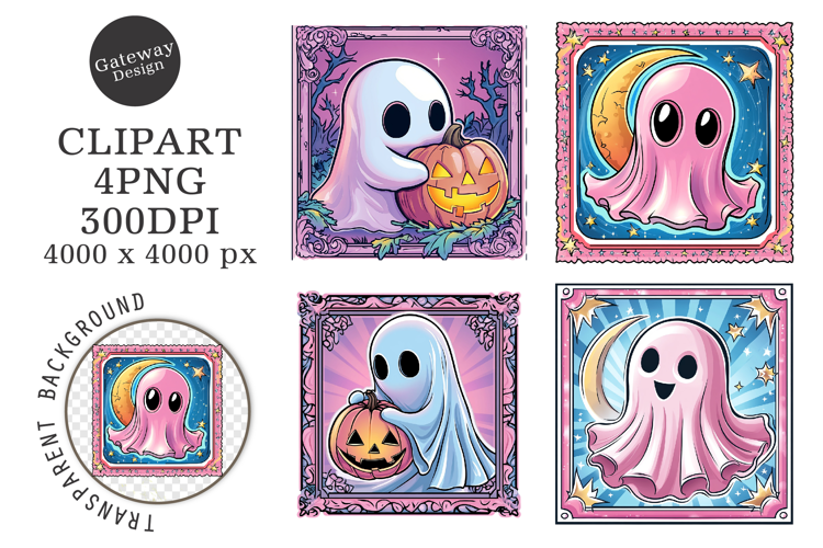 Halloween Postage Stamps Clipart
