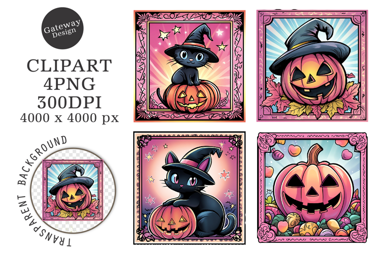 Halloween Postage Stamps Clipart
