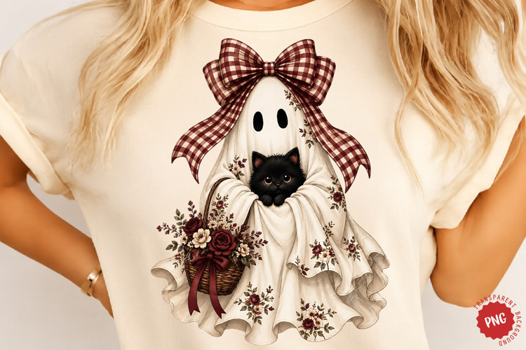 Halloween Preppy Plaid Ghost PNG