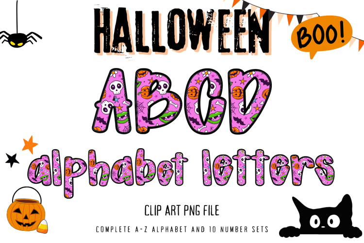 Halloween Alphabet Boo Ghost Skull Spooky Party Letters_24