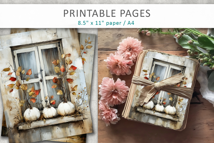 halloween junk journal, pumpkin printable
