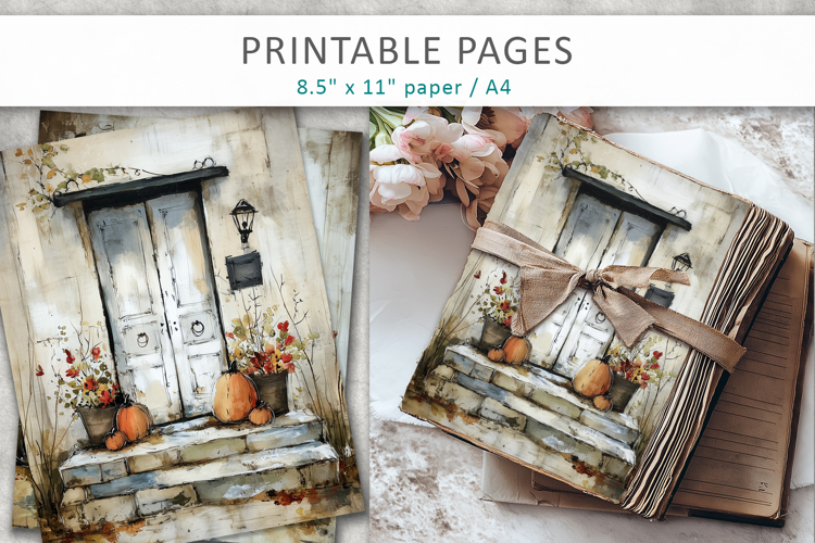 halloween junk journal pages, grunge scrapbook
