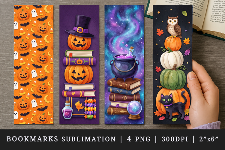 Halloween bookmarks printable sublimation bookmark design