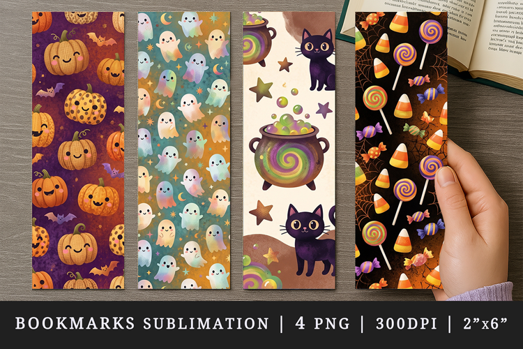 Halloween bookmarks printable sublimation bookmark design