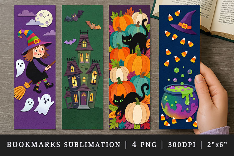 Halloween bookmarks printable sublimation bookmark design