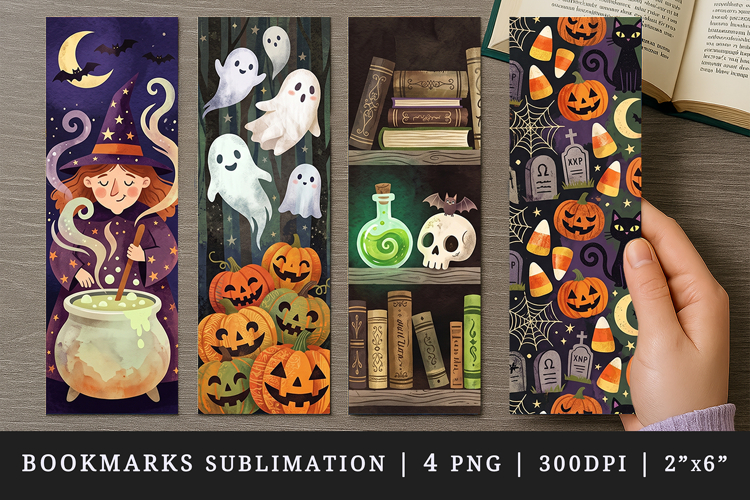 Halloween bookmarks printable sublimation bookmark design