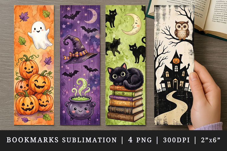 Halloween bookmarks printable sublimation bookmark design