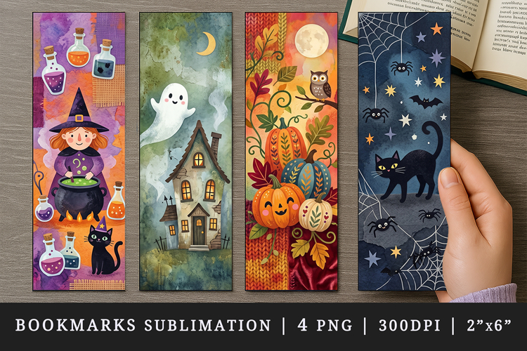 Halloween bookmarks printable sublimation bookmark design