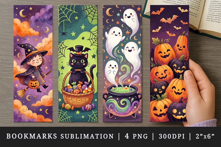 Halloween bookmarks printable sublimation bookmark design