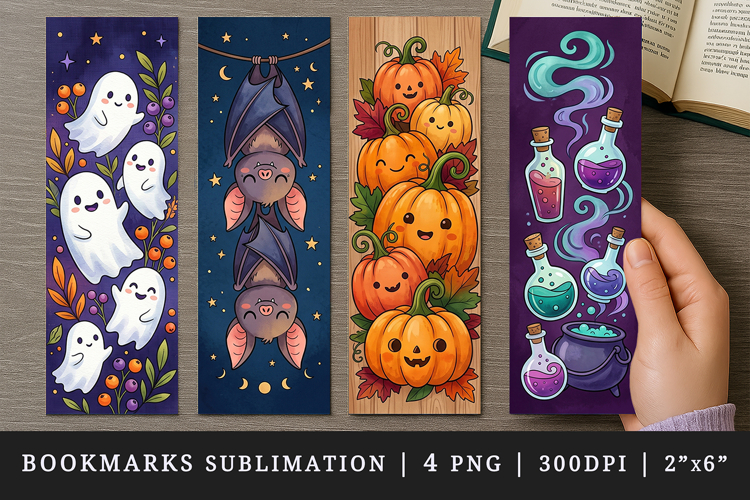 Halloween bookmarks printable sublimation bookmark design