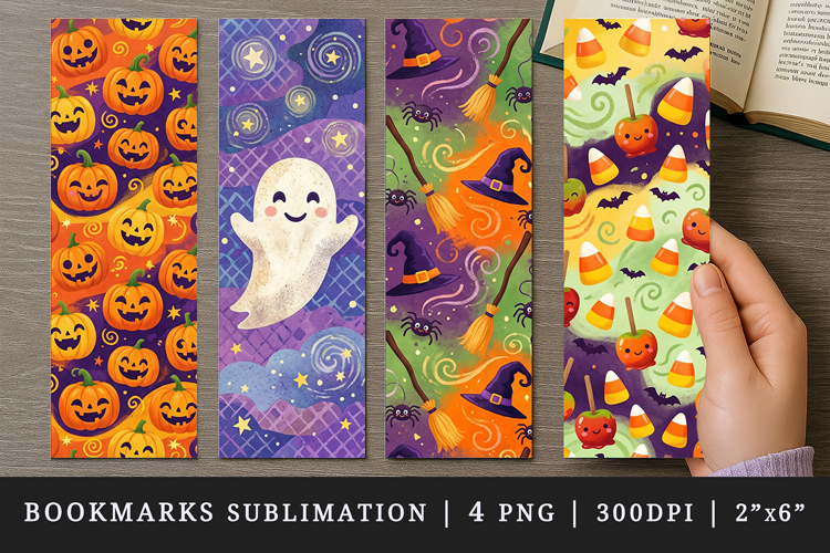 Halloween bookmarks printable sublimation bookmark design