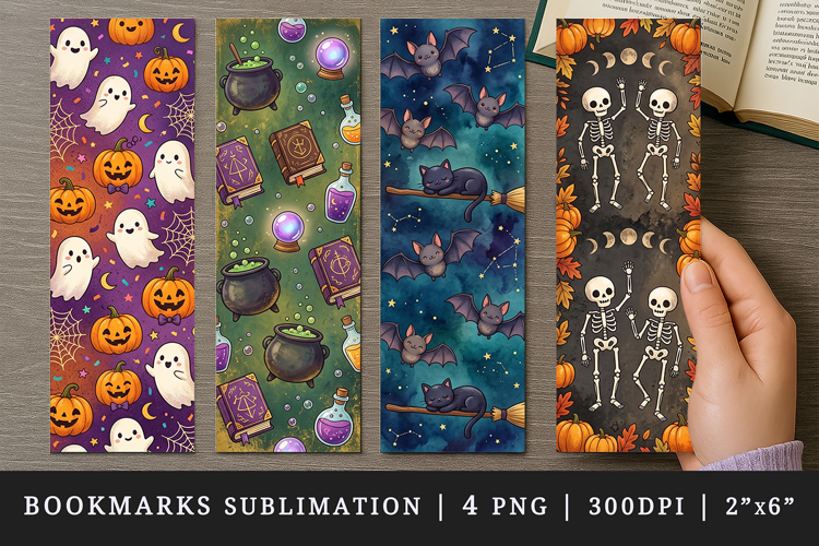 Halloween bookmarks printable sublimation bookmark design