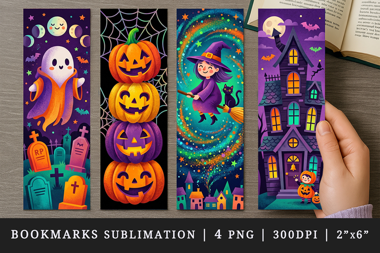 Halloween bookmarks printable sublimation bookmark design