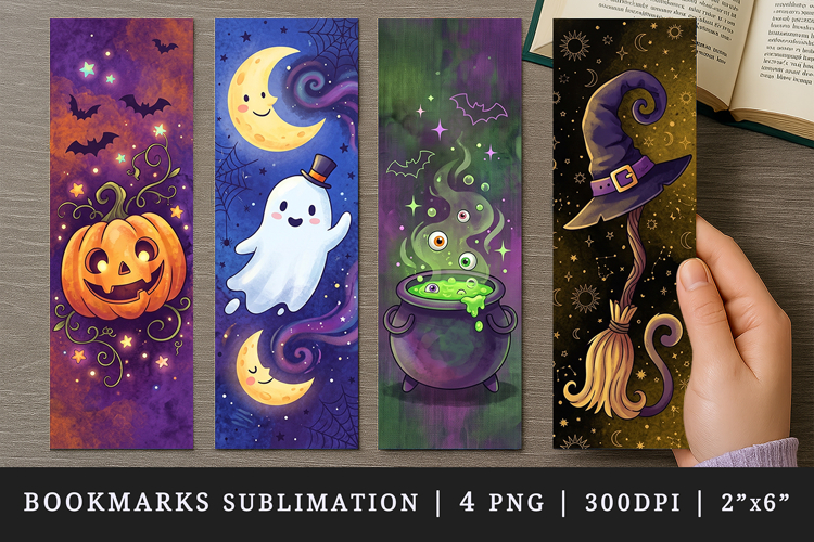 Halloween bookmarks printable sublimation bookmark design