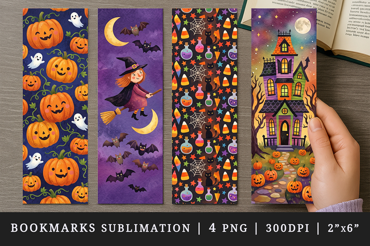 Halloween bookmarks printable sublimation bookmark design