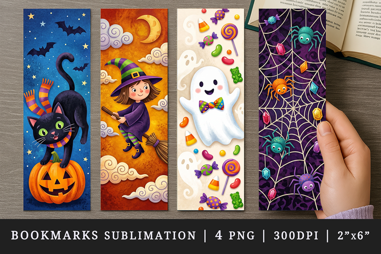 Halloween bookmarks printable sublimation bookmark design